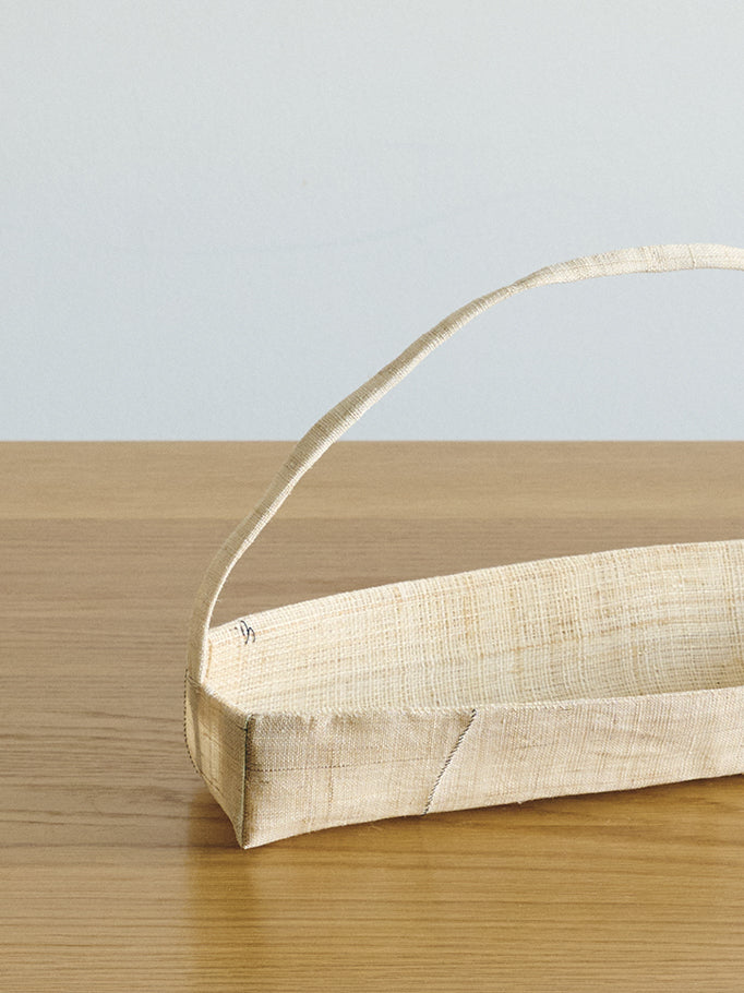 Korean Hemp (Ramie) Woven Tray With Handle