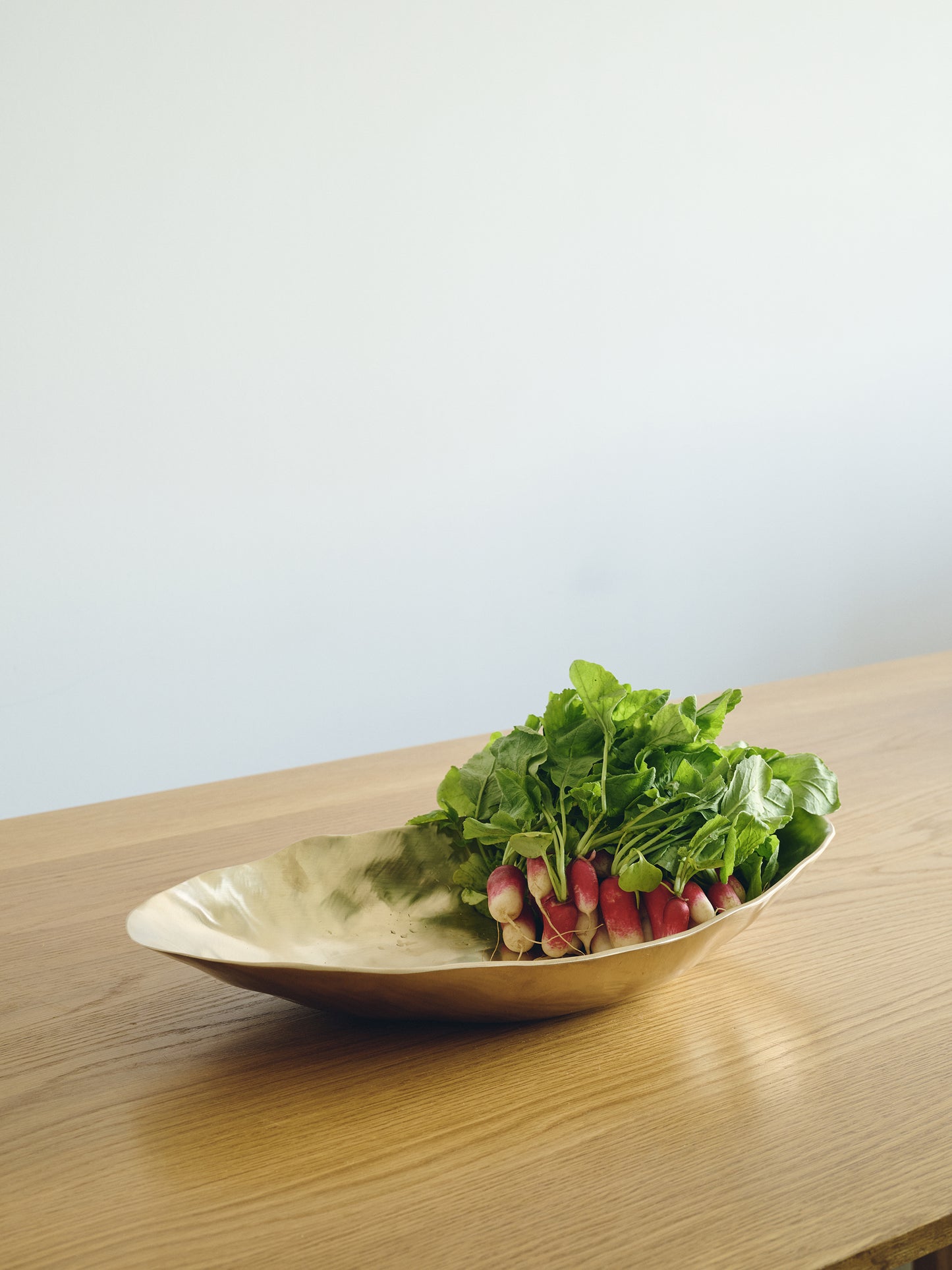 Large Korean Oval Brass Bowl