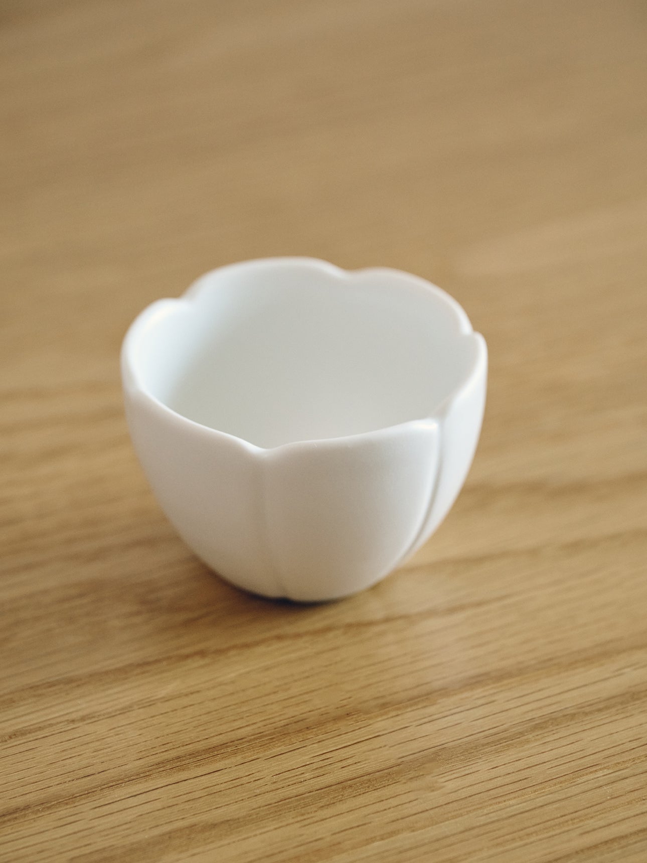 Korean White Porcelain Flower Tea Cup