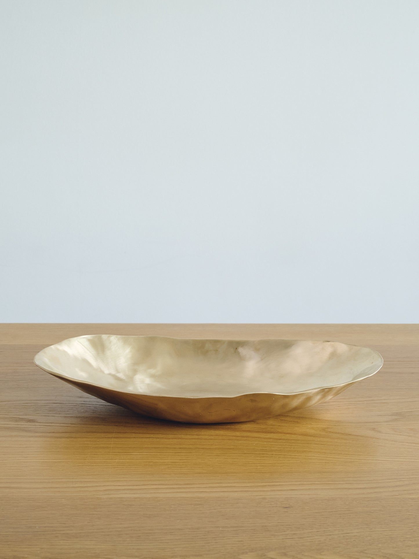 Large Korean Oval Brass Bowl