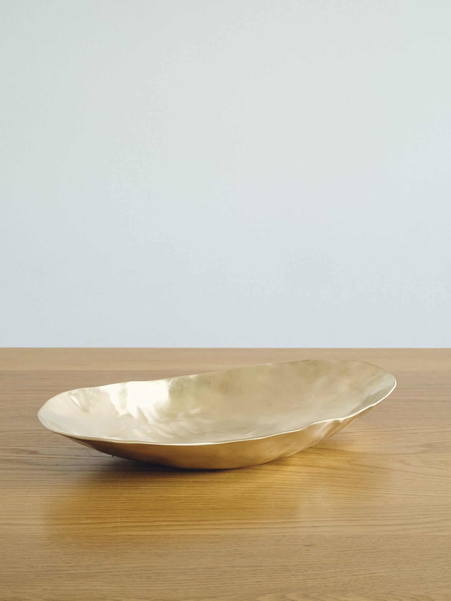 Large Korean Oval Brass Bowl